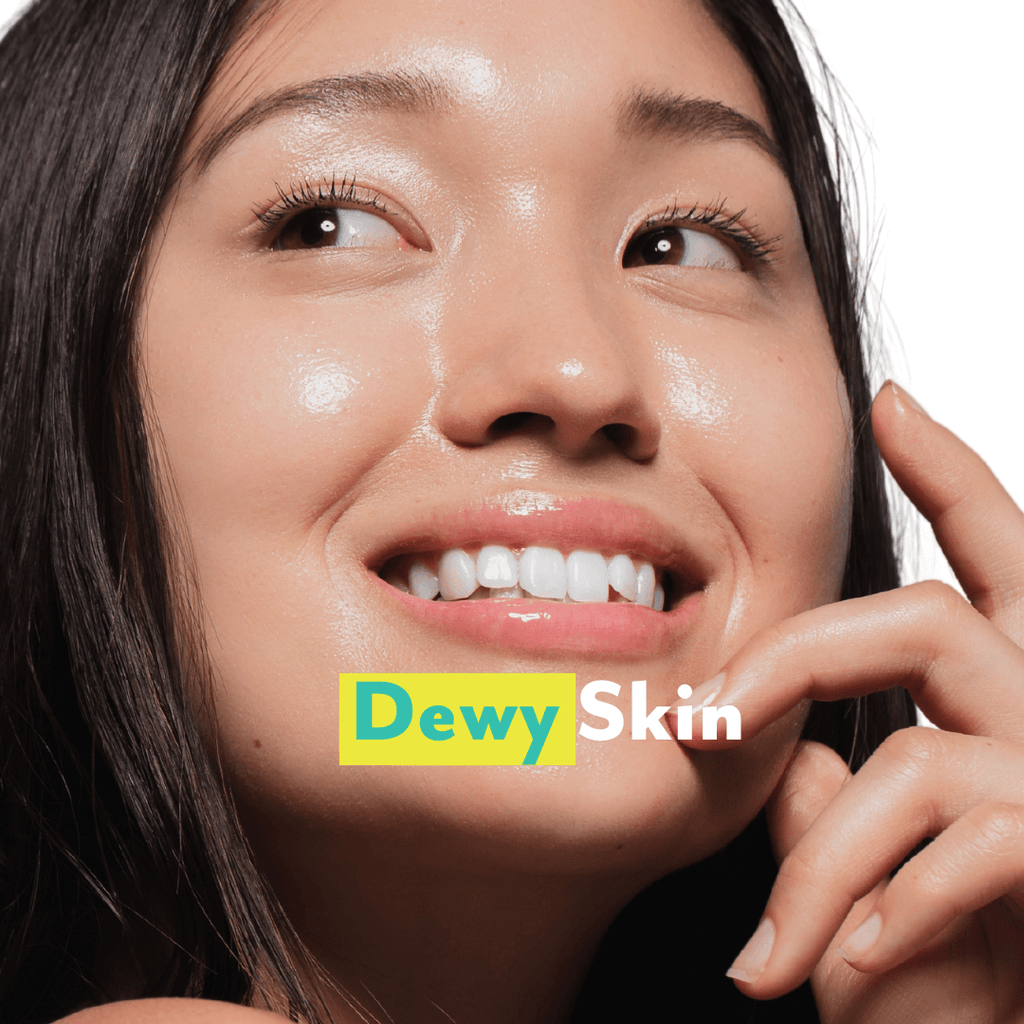 woman with dewy soft skin