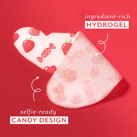 Hydrogel with candy design on a red background