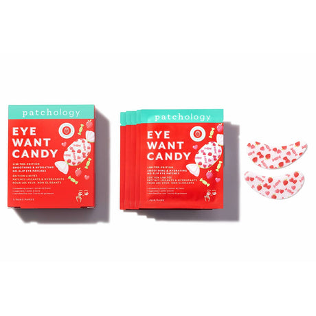 Limited-edition 'Eye Want Candy' eye patch packaging on a white background