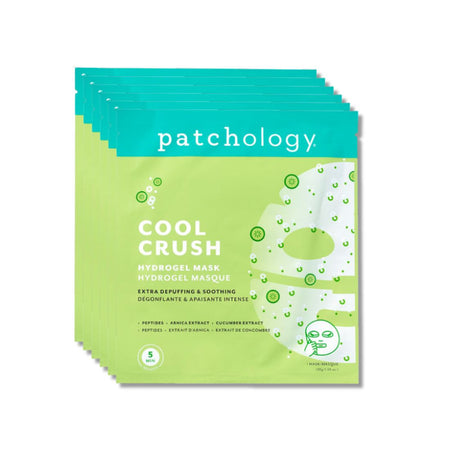 Pack of Patchology Cool Crush hydrogel masks on a white background