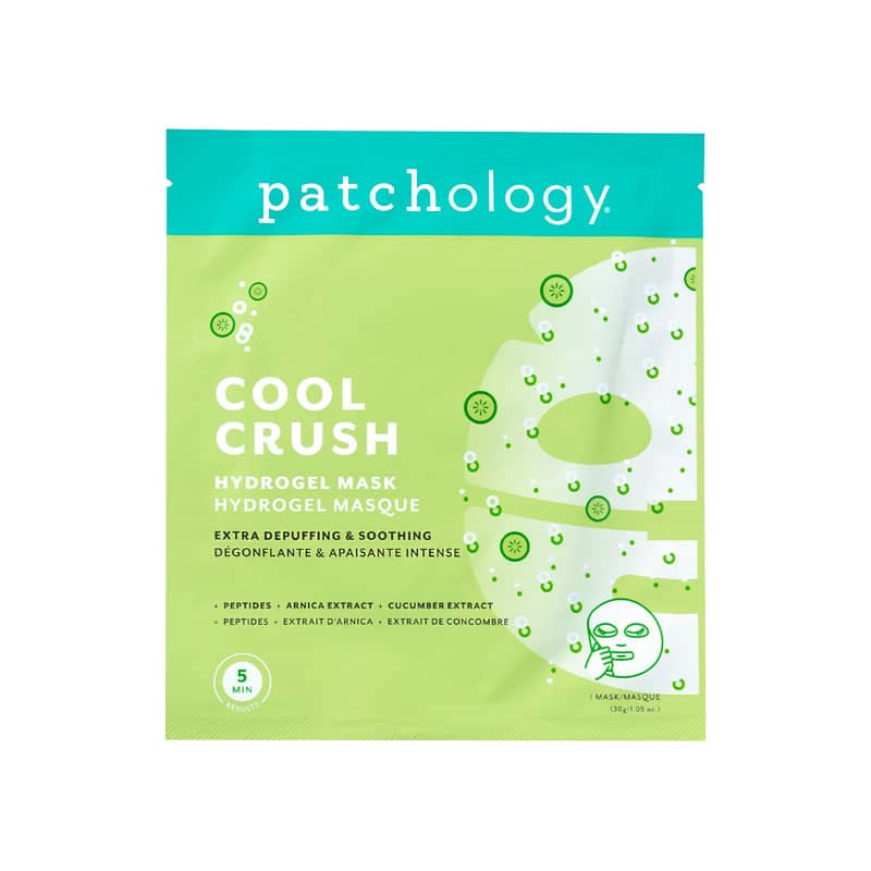 Cool Crush hydrogel mask packaging on a white background