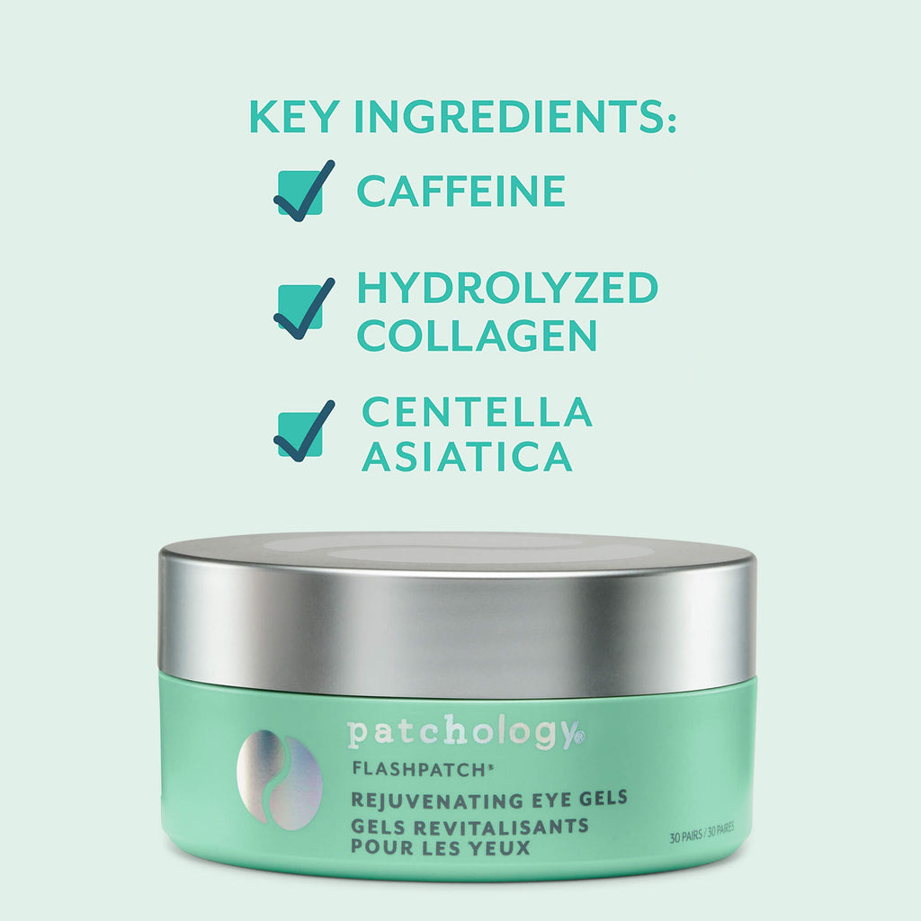 key ingredients: caffeine, hydrolyzed collagen, centella asiatica